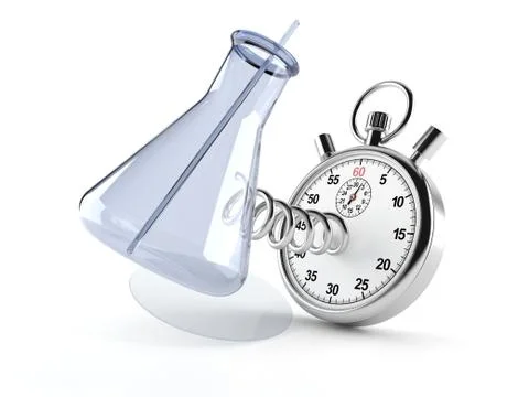 Chemistry flasks with stopwatch イラスト素材