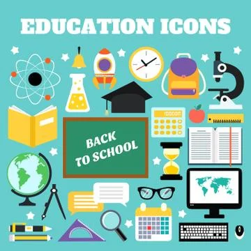 Chemistry flat icons Stockillustratie