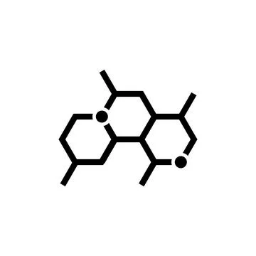 Chemistry formula structure icon. Line chemical molecule icon Stock Illustration