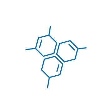 Chemistry formula structure icon. Line chemical molecule icon. Stock Illustration
