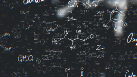 Chemistry Formulas On Blackboard Stock Footage 235353816