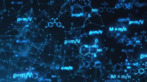 Chemistry Formulas with connection dots Stock Illustration