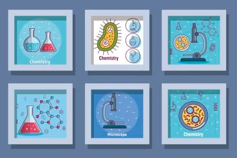 Chemistry frames set vector design Illustrazione stock