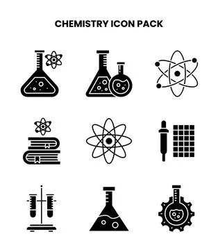 Chemistry Glyph Bundle Icons Pack 스톡 일러스트