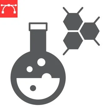 Chemistry glyph icon Illustrazione stock