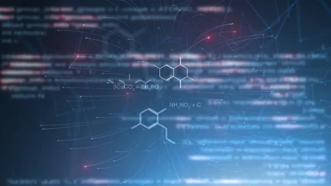 Chemistry hexagon bonds on digital computer screen Stock Footage 324524871