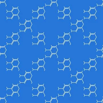 Chemistry hexagonal molecular formula vector Science seamless pattern in th.. Stockillustratie