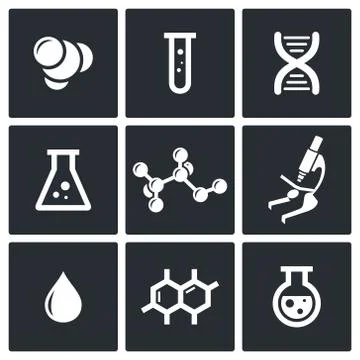 Chemistry icon set Stock Illustration