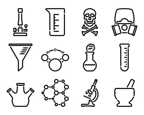 Chemistry Icon Set Stock Illustration