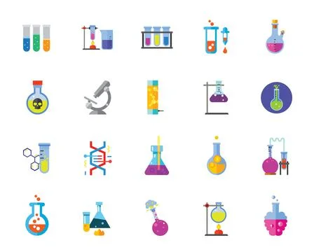 Chemistry icon set Illustrazione stock
