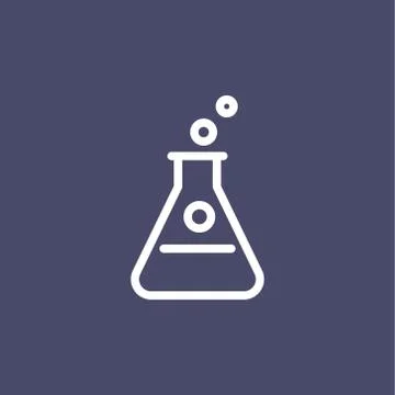 Chemistry icon simple flat style outline illustration Stock Illustration