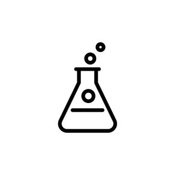 Chemistry icon simple flat style outline illustration Stock Illustration