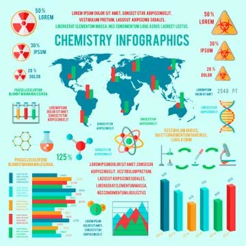 Chemistry infographics charts Stock Illustration
