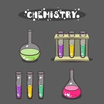Chemistry Isolated Test-tubes Stock Illustration