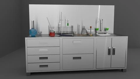 Chemistry Lab and Equipment 3D Model