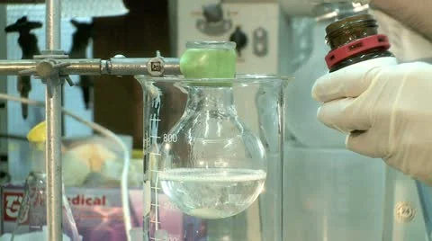Chemistry Lab - Bubbling Reaction 2 Stock Footage 10897153