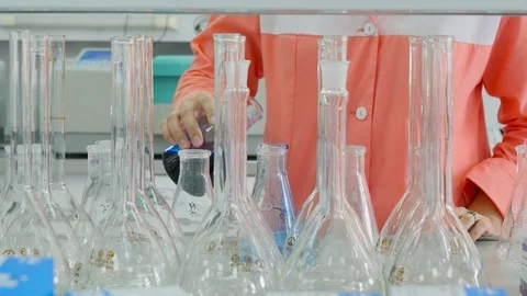 In a chemistry lab doing experiments Stock Footage 117595158