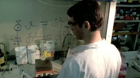 Chemistry Lab - Drawing Molecules 3 Stock Footage 10897411