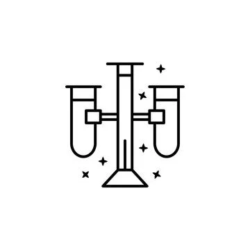 Chemistry lab Einstein icon. Simple line outline vector of nuclear energy icons Stock Illustration