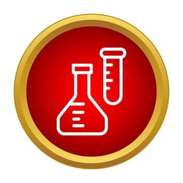 Chemistry lab experiment concept with glassware icon Stock Illustration