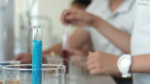 Chemistry lab in the school. Stock Footage 89495867