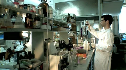 Chemistry Lab - Working Scientist Stock Footage 10898148