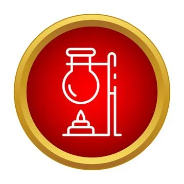 Chemistry laboratory experiment using flask and heat icon Stock Illustration