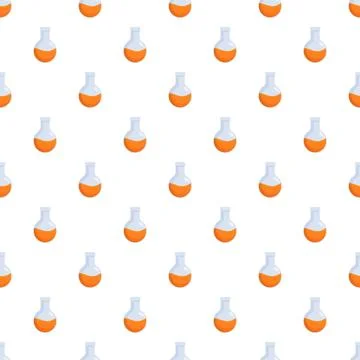 Chemistry laboratory flask experiment seamless pattern background Stock Illustration