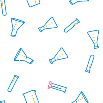 Chemistry laboratory flask test vector seamless pattern Stock Illustration