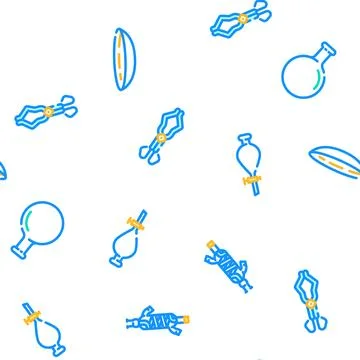 Chemistry laboratory flask test vector seamless pattern Stock Illustration