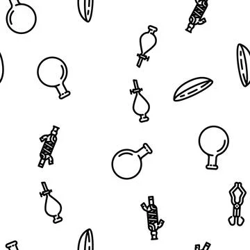 Chemistry laboratory flask test vector seamless pattern Stockillustratie