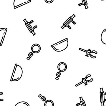 Chemistry laboratory flask test vector seamless pattern Stock Illustration