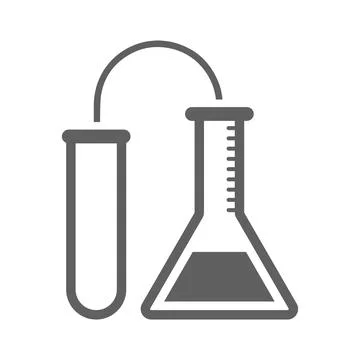 Chemistry, laboratory icon. Gray vector graphics. Stock Illustration