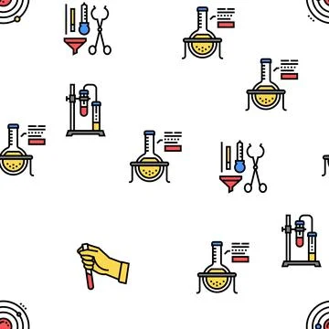 Chemistry Laboratory Vector Seamless Pattern Stock Illustration