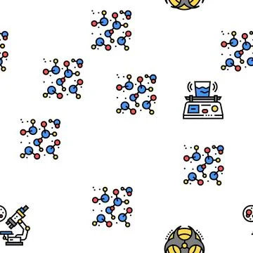 Chemistry Laboratory Vector Seamless Pattern Stock Illustration