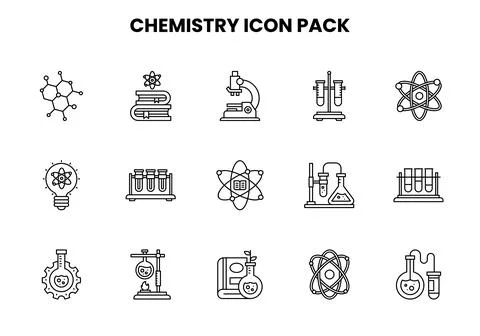 Chemistry Line Bundle Icons Pack Stock Illustration