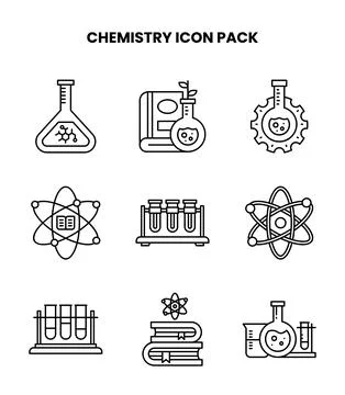 Chemistry Line Vector Icons Pack Stock Illustration