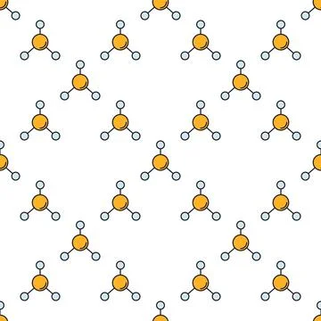 Chemistry molecular formula vector Education colored seamless pattern Stock Illustration