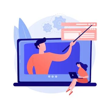 Chemistry online lessons vector concept metaphor. イラスト素材