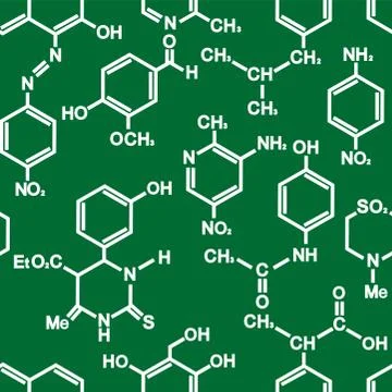 Chemistry organic seamless pattern Illustrazione stock