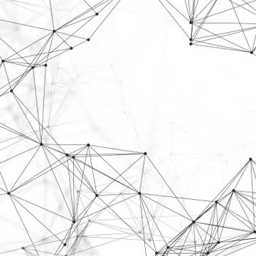 Chemistry pattern, connecting lines and dots, molecule structure on white Stock Illustration