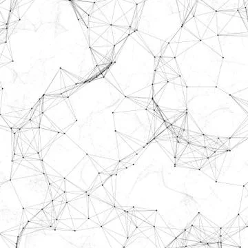 Chemistry pattern, connecting lines and dots, molecule structure on white Stock Illustration