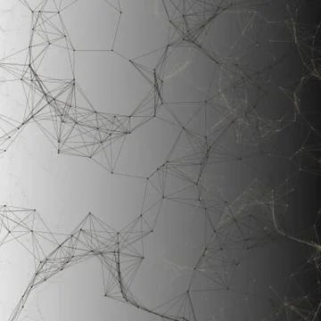 Chemistry pattern, connecting lines and dots, molecule structure on gray, s.. Illustrazione stock