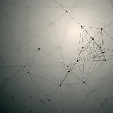 Chemistry pattern, connecting lines and dots, molecule structure on gray, s.. Stock Illustration
