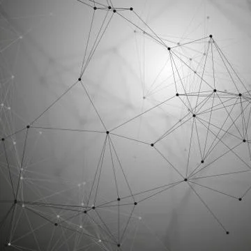 Chemistry pattern, connecting lines and dots, molecule structure on gray, s.. Stock Illustration