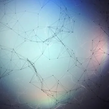 Chemistry pattern, connecting lines and dots, molecule structure on blue, s.. Stock Illustration