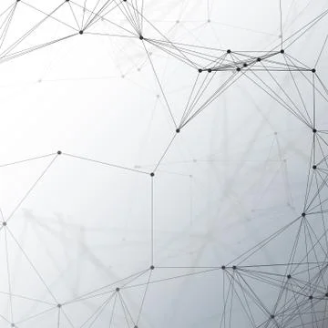 Chemistry pattern, connecting lines and dots, molecule structure on gray イラスト素材