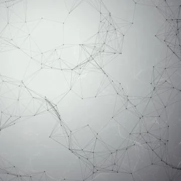 Chemistry pattern, connecting lines and dots, molecule structure on gray Stock Illustration