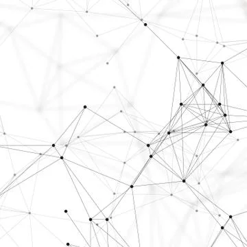 Chemistry pattern, connecting lines and dots, molecule structure on white Stock Illustration