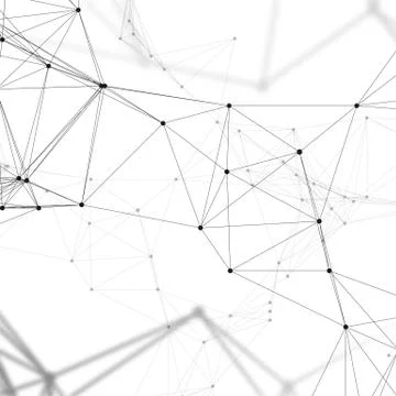 Chemistry pattern, connecting lines and dots, molecule structure on white Stock Illustration